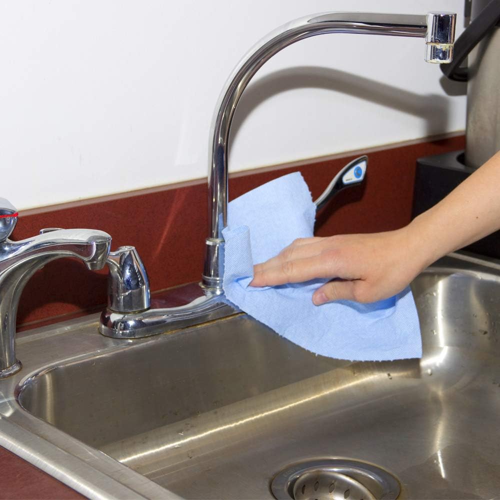 TaskBrand N-V040CGB Blue V40 Value Series Center Pull Wiper Sheets, All-Purpose Disposable Cleaning Towels, 10 x 11.5 Inches, Blue, Roll of 200