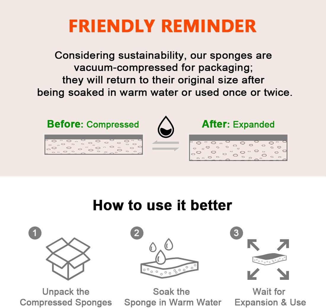 AIDEA Sponges Kitchen, Non Scratch Scrub Sponge, 6Count, Sponges for Non Stick Cookware, Cleaning Sponge for Dishes, Cleans Fast Without Scratching, Cleaning Power for Kitchen, Bathroom, Household