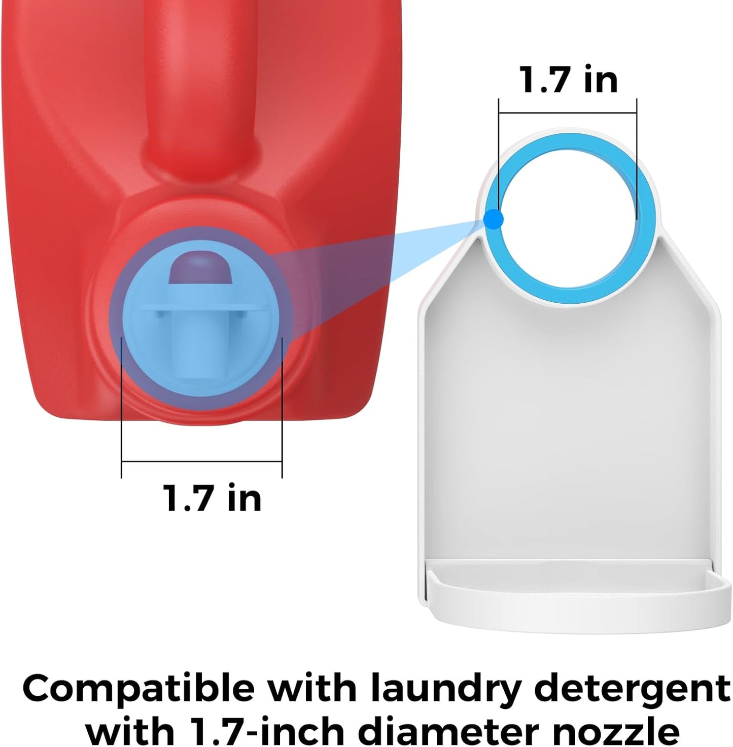 Laundry Detergent Dispenser Cup Holder & Nozzle Force-Saving Switch, Drip Catcher, Soap Dispenser, Room Organization and Storage