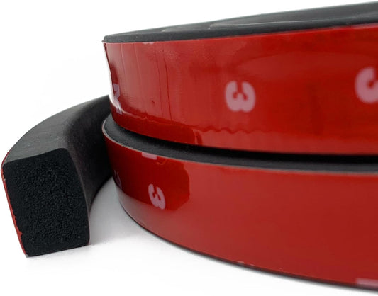 Rubber Weather Stripping, Rectangle Foam Seal Strip, Rubber Gasket for for Auto, Boat, Garage Door/Window, Machinery and More, W:0.75" x H:0.5", L:20Ft