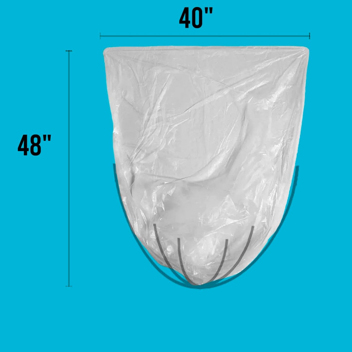 40-45 Gallon Lawn & Leaf Trash Bags, 125 Count Bulk, Heavy Duty Clear Plastic Recycling Bags, Multi-purpose Garbage Bags for Home Commercial, Outdoor, Construction, Industrial
