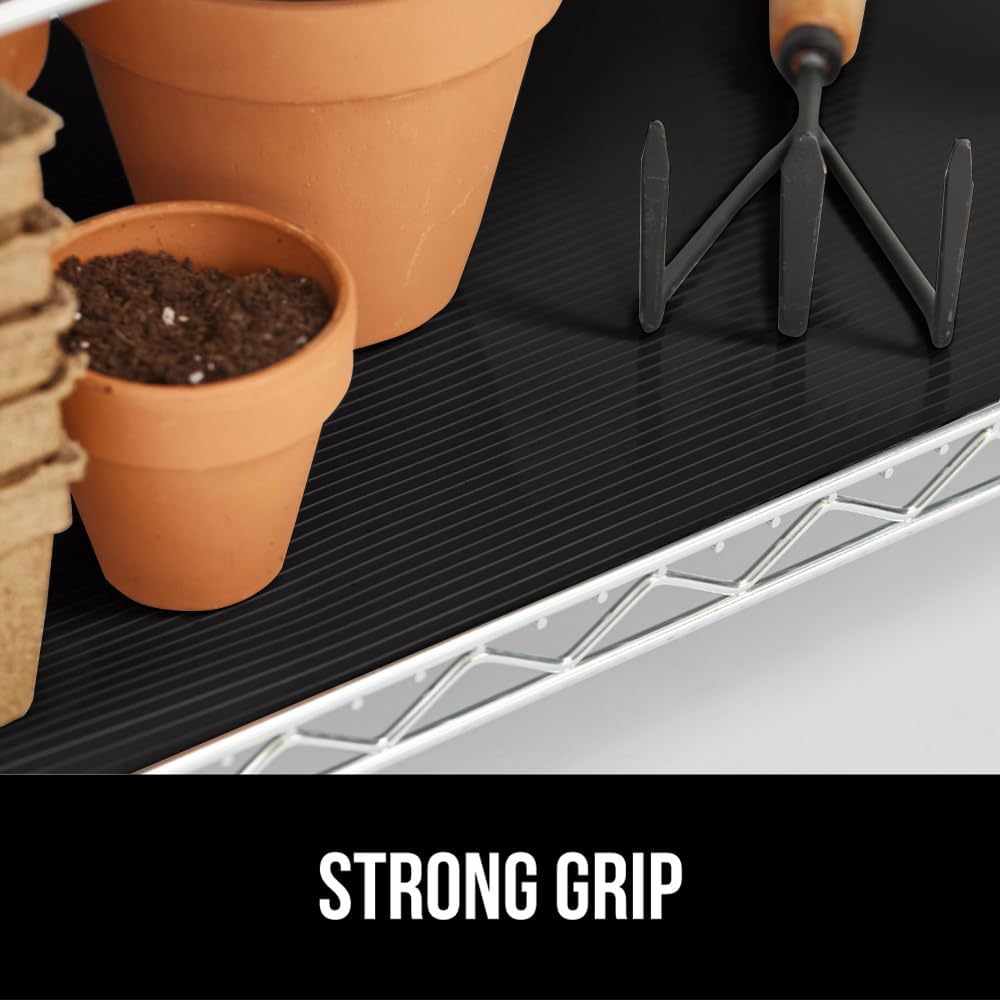 GORILLA GRIP DuraGuard Shelf Liner, 24x30 Non-Adhesive Cabinet Liners for Kitchen Drawers, Shelves, Refrigerator, Pantry Storage, Bathroom Closet, Durable Waterproof BPA Free Ribbed Plastic, Jet Black