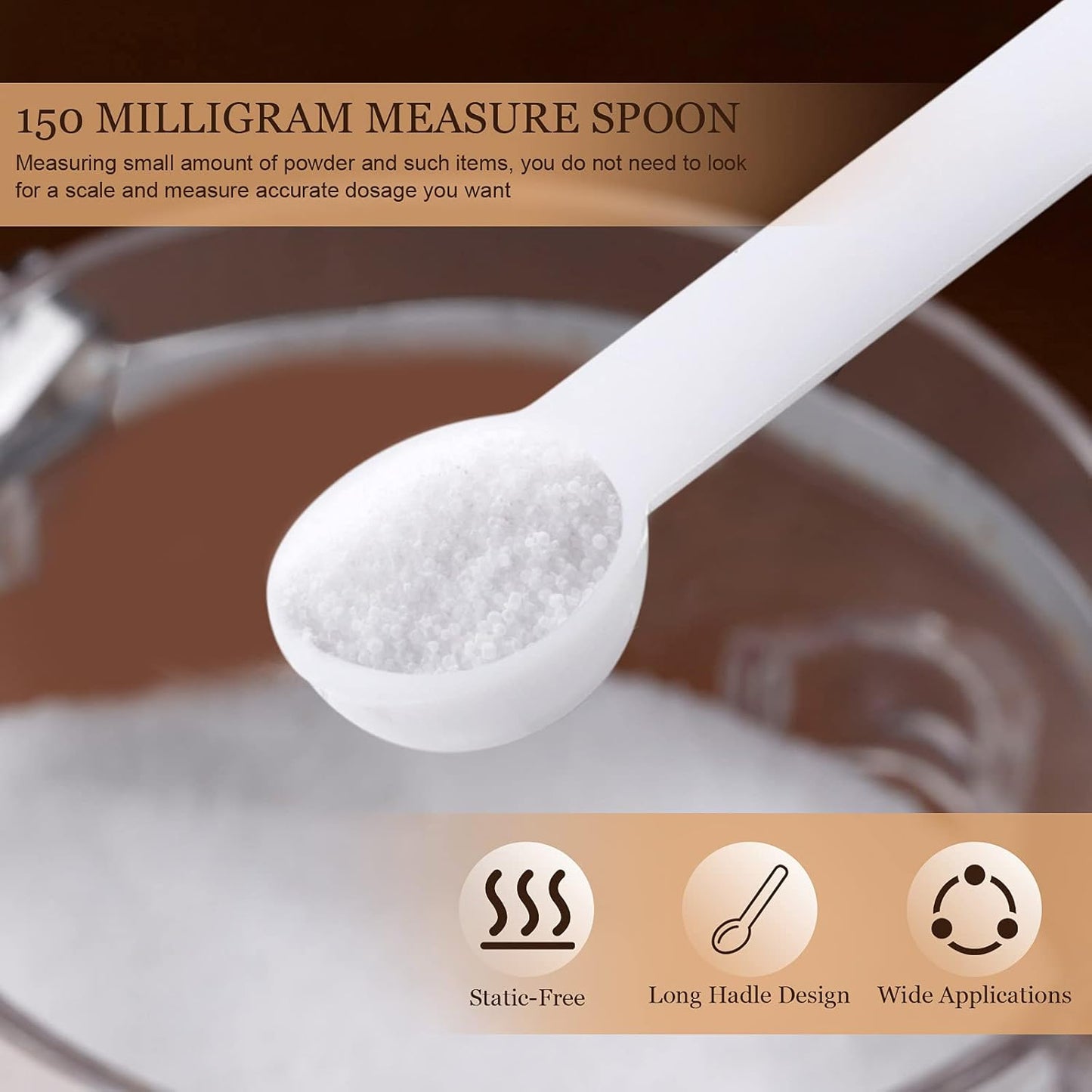 Honeydak 1/32 Teaspoon Micro Scoops 150 Milligram Mini Measuring Spoons Tiny Little Plastic Scoop for Measuring Cosmetics, Powders, Glitter and Seasoning(White, 32 Pieces)