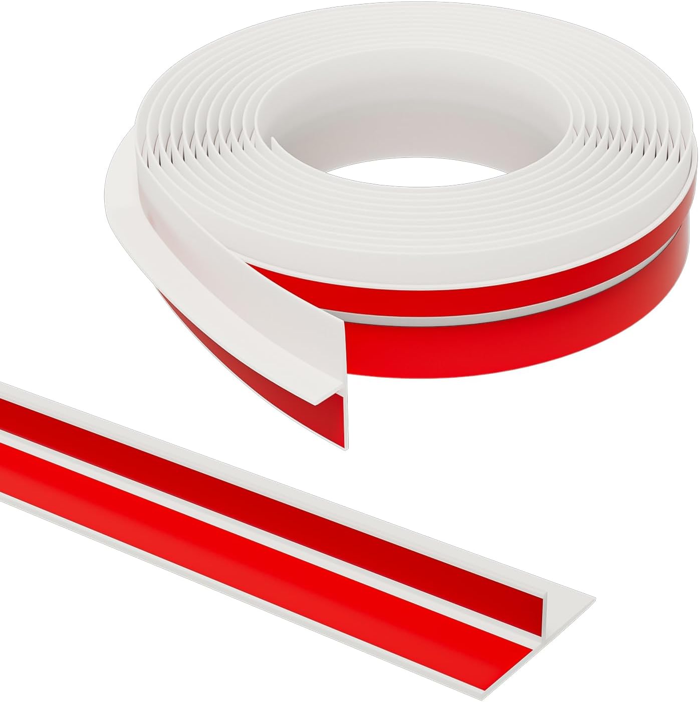 T-Shaped Door Draft Stopper, 1.37 in x 40 Ft Silicone Seal Strip for Windows Gaps, Weather Stripping Seal Strip Shower Sweep, White