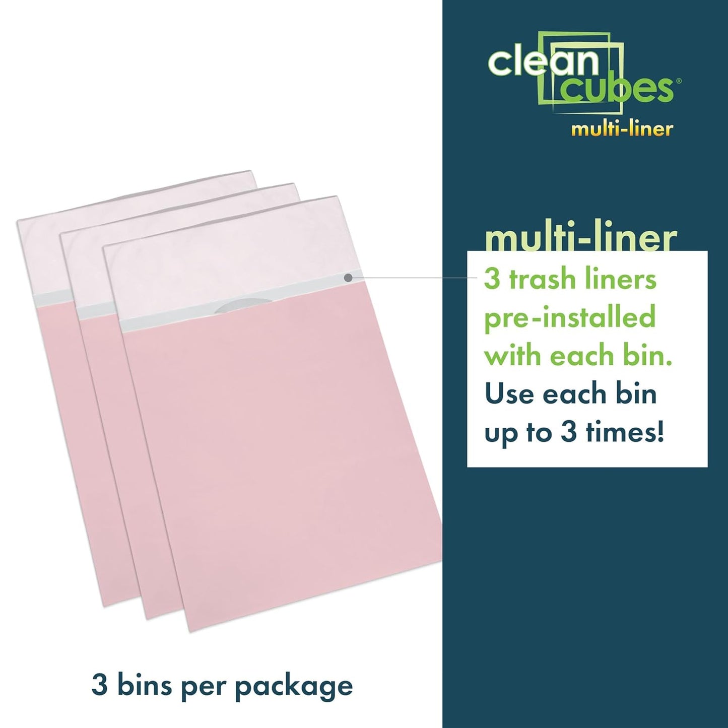 30 Gallon Disposable Pop-Up Trash Cans (3-Pack, Multi-Liner) with Fitted Bags – Foldable Garbage & Recycling Bins for Parties, Events & Kitchen (Pink 30" H x 14" W x 17" D)