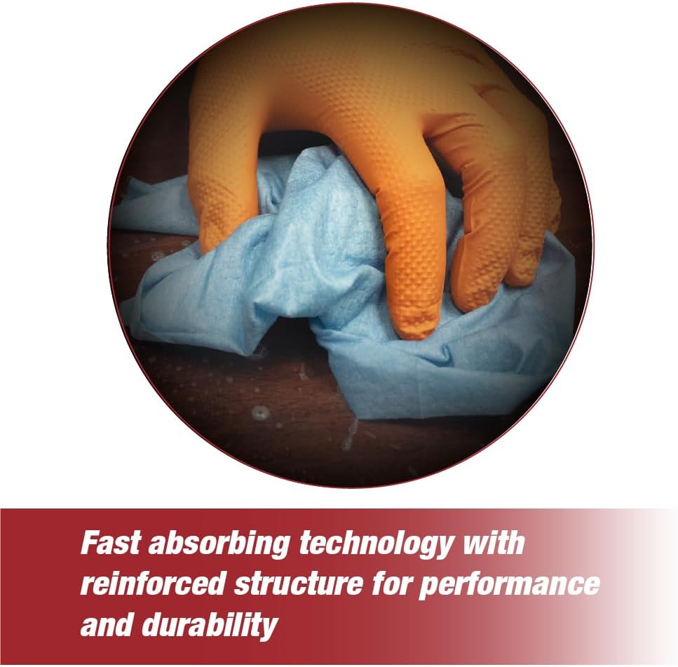 Lauco Prep Wipe Lint-Free Towels – Heavy Duty Cloths for Household & Industrial Use, Disposable Rags, Nonwoven Wipes, 300-Pack, 9" x 17" (Blue)