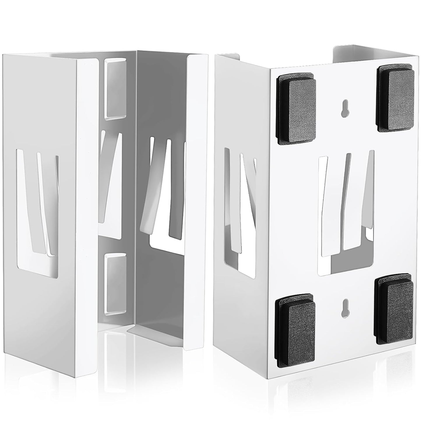 Lounsweer 2 Pcs Magnetic Glove Dispenser Holders Wall Mount Boxes of Gloves Commercial Quality Towels Wipes Paper Tissue Box Holder Kitchen Fridge Office Workshops Garage Tool Hospital(White)