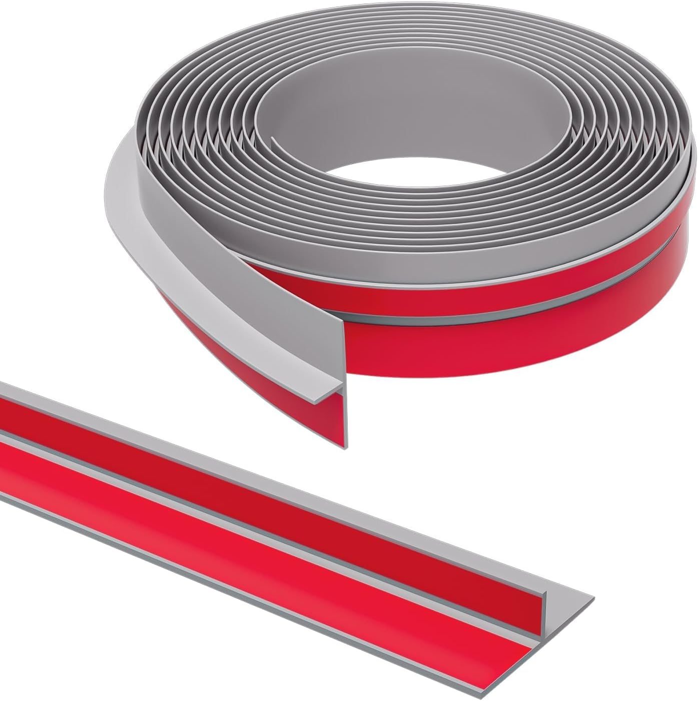 T-Shaped Door Draft Stopper, 1.97 in x 40 Ft Silicone Seal Strip for Windows Gaps, Weather Stripping Seal Strip Shower Sweep, Grey