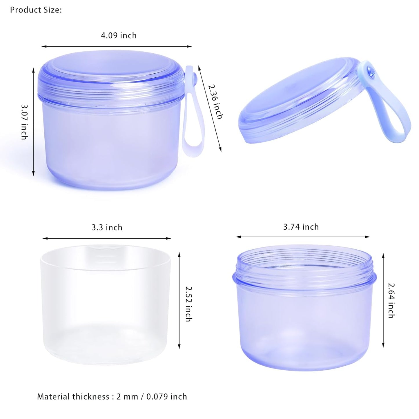 Large Denture case, No-Leak Denture Bath Box Denture Cup, Retainer Cleaning Box, Complete Clean Care for Dentures, Clear Braces, Mouth Guard, Night Guard & Retainers (transparent blue)