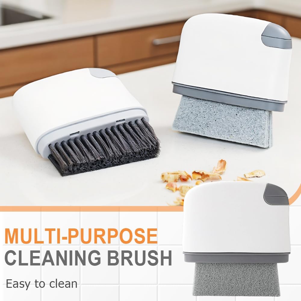 2 in 1 Groove Cleaning Brush, Upgraded Crevice Cleaning Brush & Magic Window Track Cleaner for Sliding Door Tracks, Window Sills, Tile Lines, Car Vents, Kitchen and Bathroom Tight Spaces (1PC)