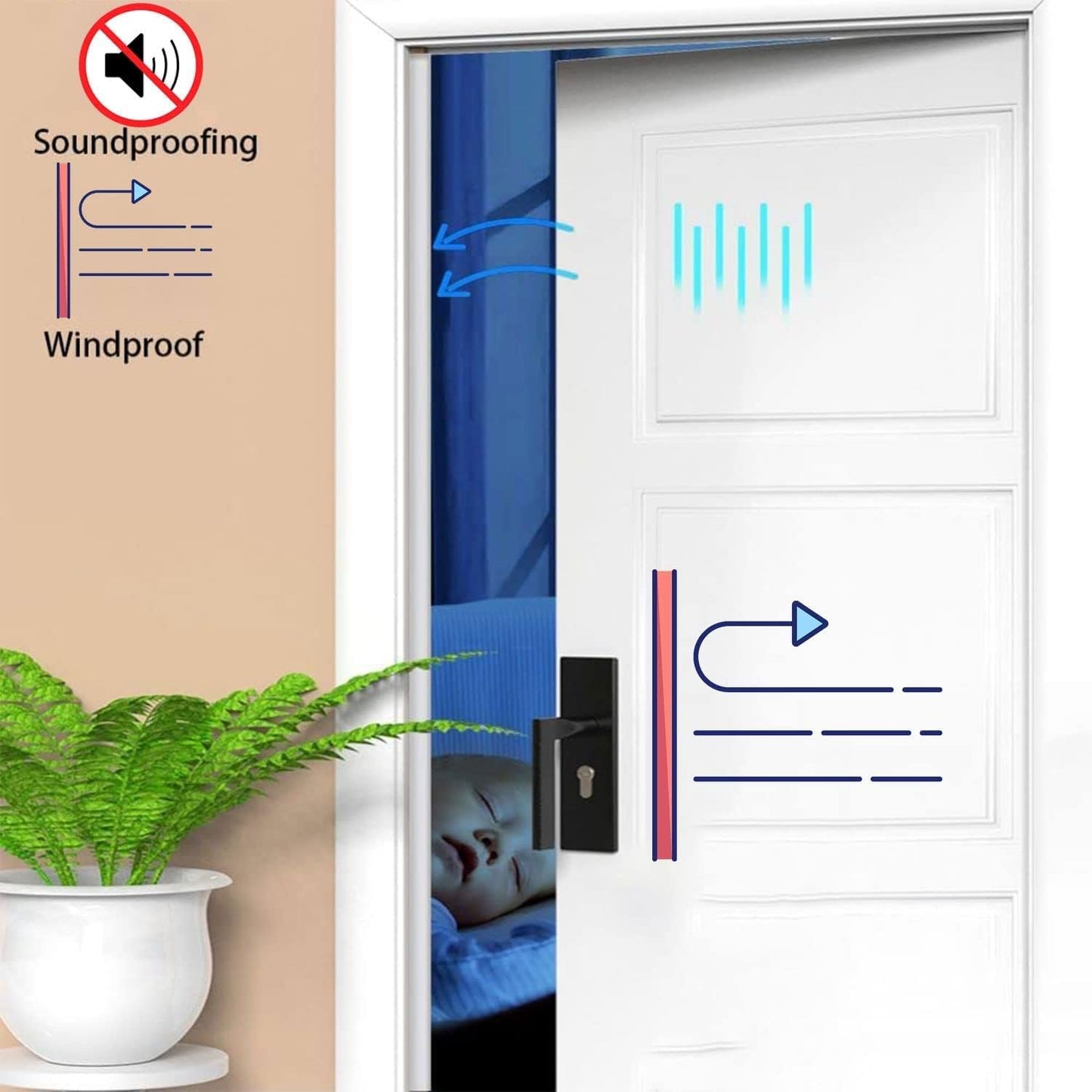 Brown Rubber Weather Stripping Door Seal Strip, D Shape Door Rubber Weather Seal Strip, SelfAdhesive Door Weatherstripping Soundproofing Door Sealing Strip for Windows (23 feet, Brown)