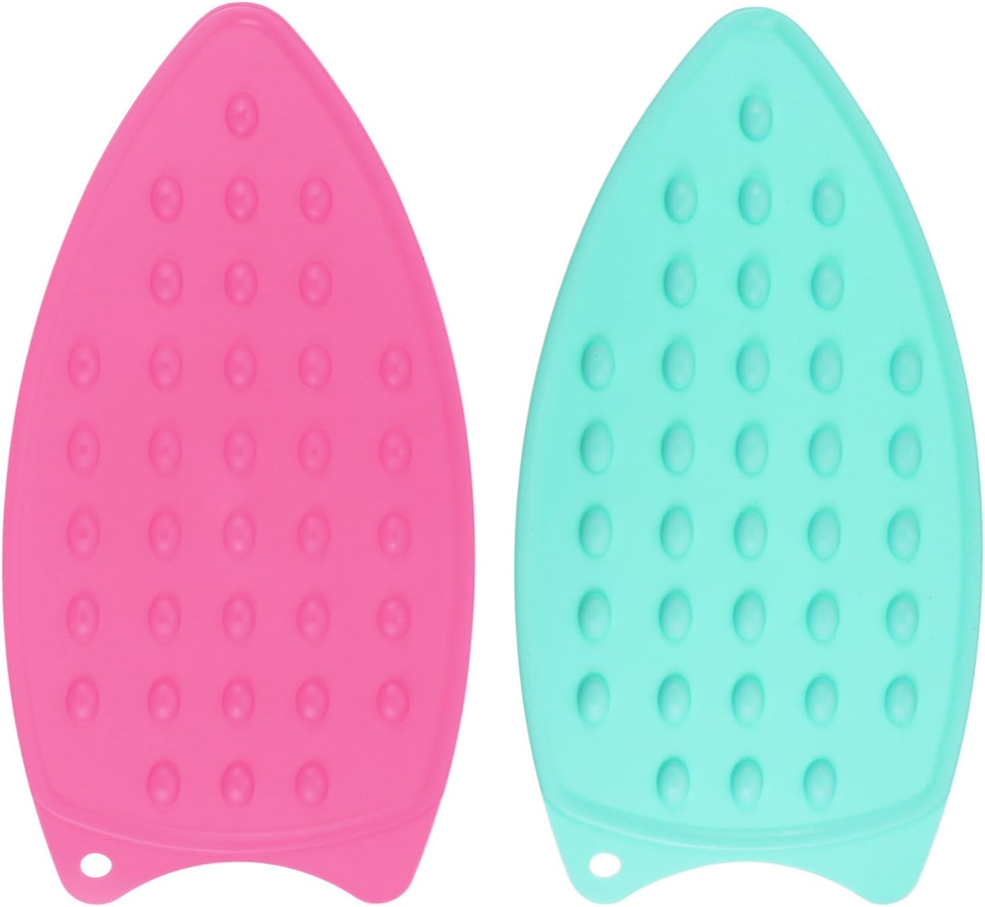 HARFINGTON 2pcs Silicone Iron Rest Pad, Multipurpose Iron Hot Resistant Mat Iron Rest Plate for Ironing Board Hot Heat Resistant Steam Compact Mat, Fuchsia/Turquoise