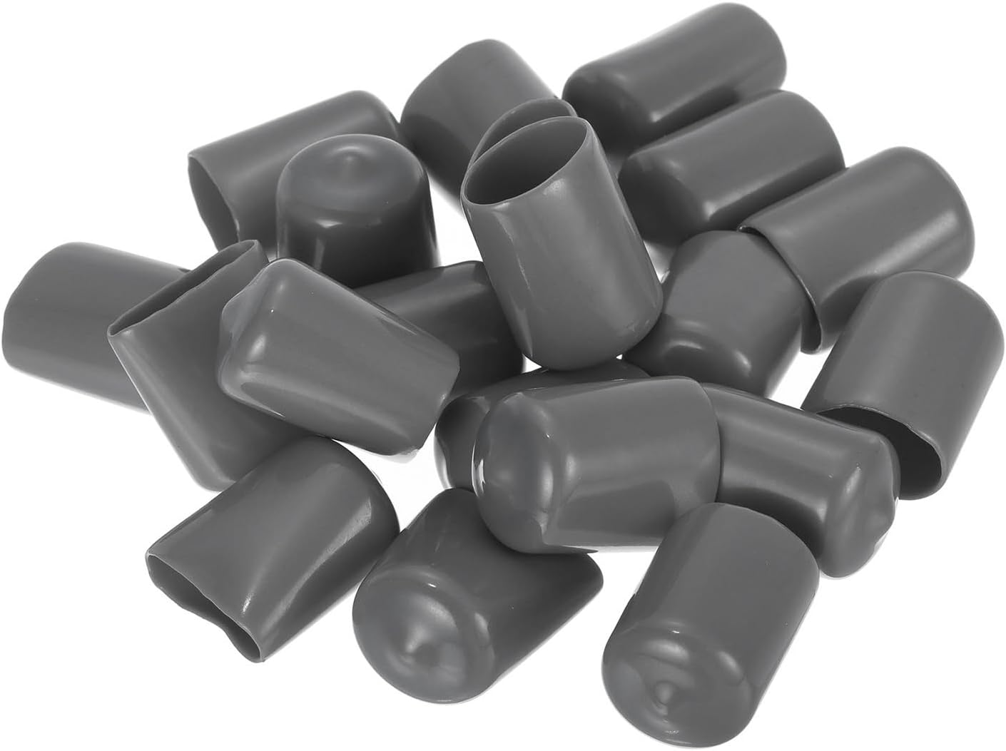 uxcell 20pcs Rubber End Caps 18mm ID Vinyl PVC Round Tube Bolt Cap Cover Screw Thread Protectors Dark Grey