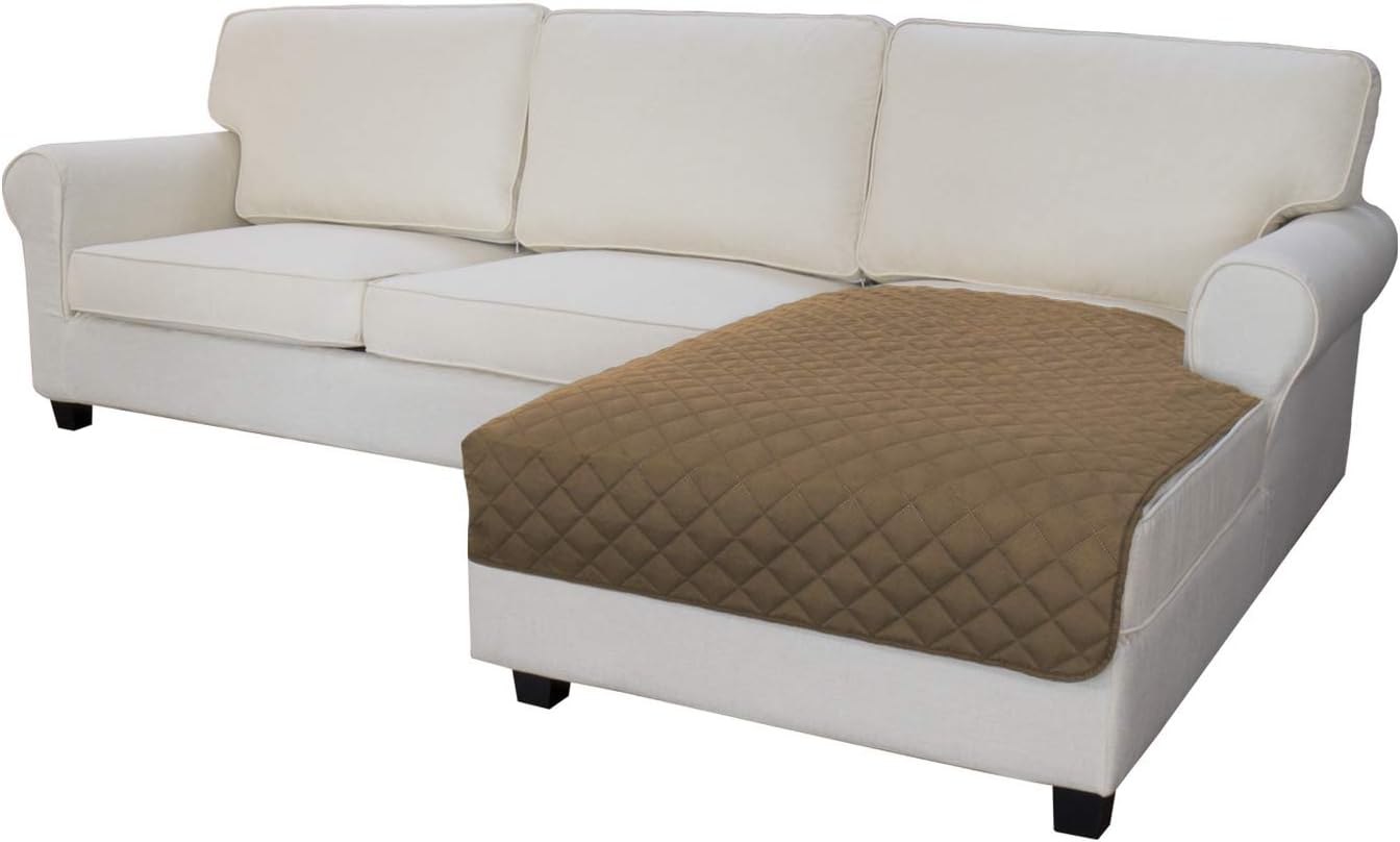 Easy-Going Sectional Couch Covers for Dogs L Shape Sofa Cover Reversible Sofa Slipcover Chaise Lounge Cover Furniture Protector Cover for Pets Dog Cat (42 x 68 inches, Camel/Camel)