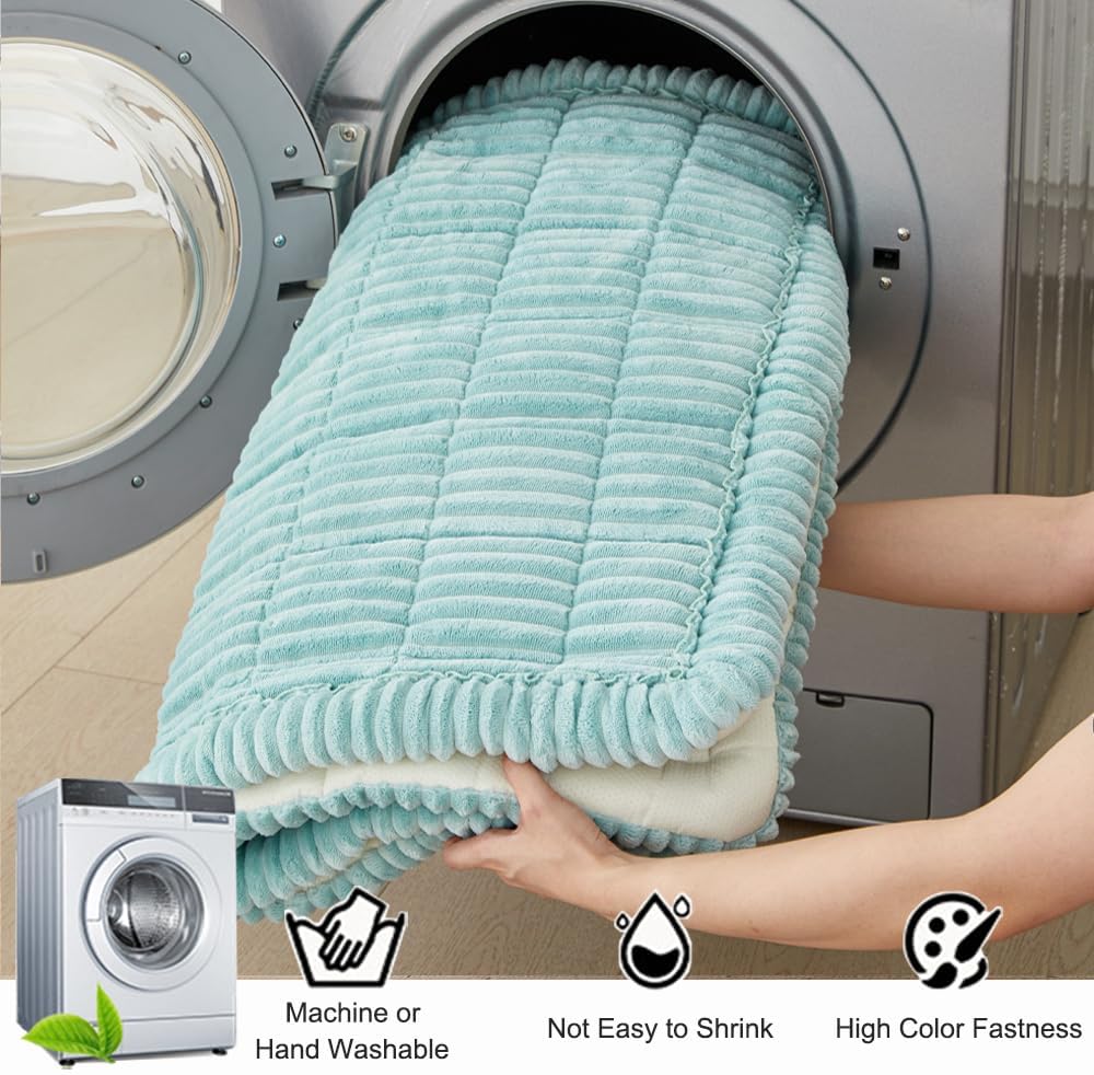 Couch Cover for Dogs Washable, Fuzzy Pet Couch Covers for 3 Cushion Sofa Pet Friendly, Non Slip Sofa Cover (Blue, 27.6" x 82.7"/70 x 210cm)