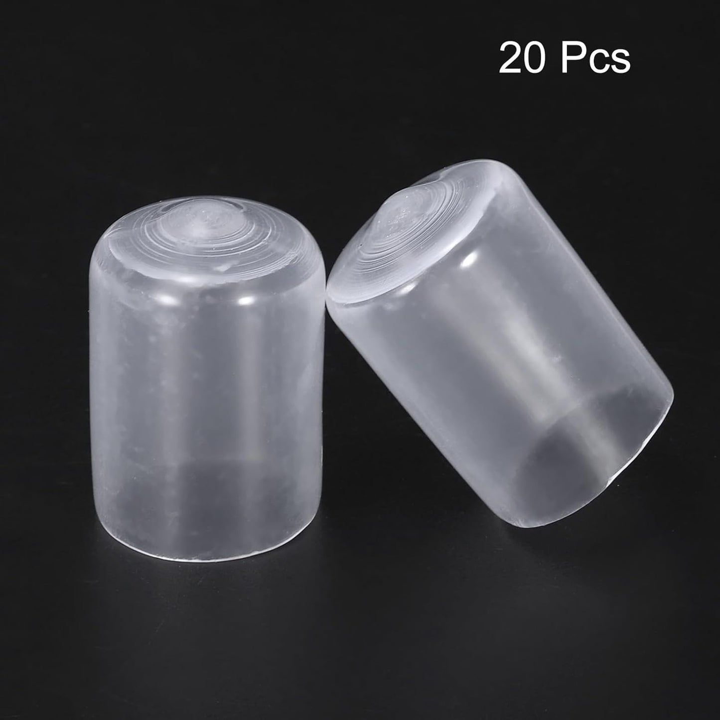 uxcell 20pcs Rubber End Caps 15mm ID Vinyl PVC Round Tube Bolt Cap Cover Screw Thread Protectors Clear