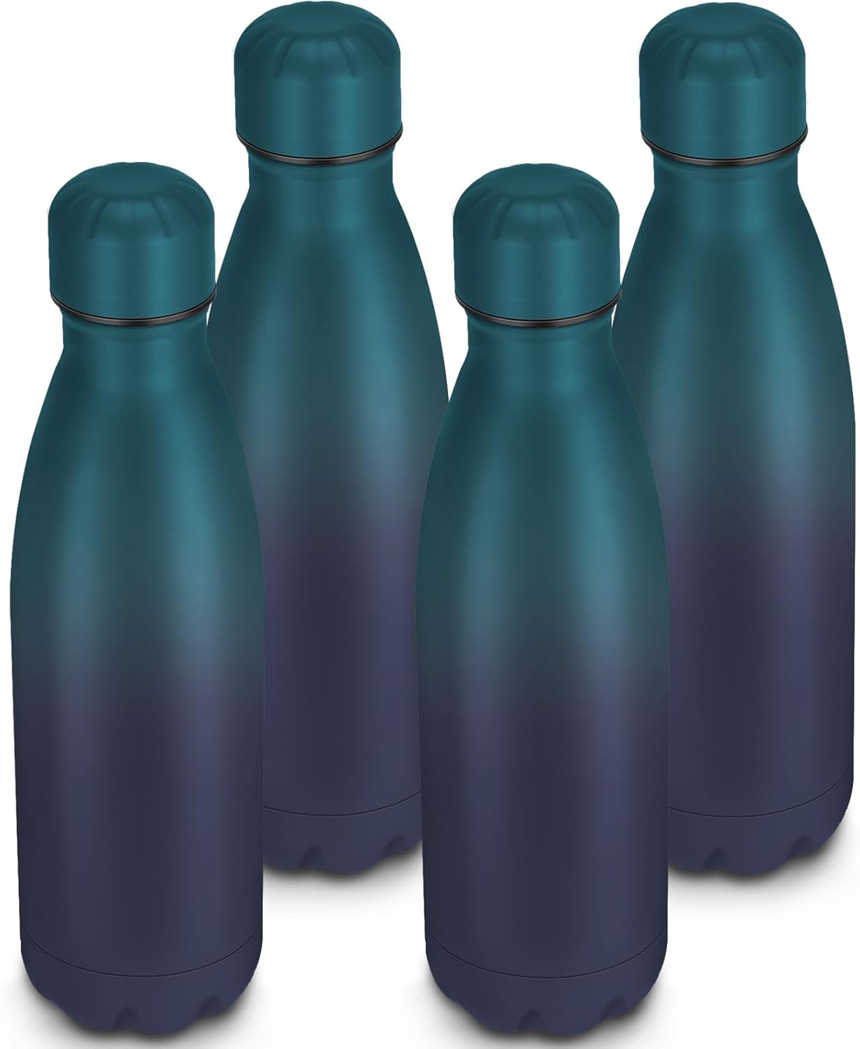 25oz Cola-Bottle Shaped Stainless Steel Leak-proof Water Bottle,Double Wall Vacuum Insulated Metal,Travel Mug For Sports Indoors & Outdoors,BPA-Free Kids Flasks,Dark Night(4 Pack)