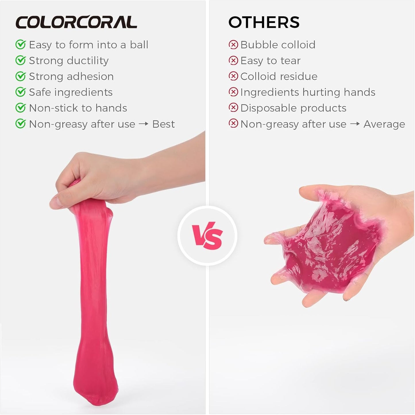 COLORCORAL Cleaning Gel for Car Universal Gel Cleaner Auto Detailing Car Vent Keyboard Cleaning Putty Car Interior Cleaner Dashboard Dust Remover Putty Auto Duster Cleaning Kit 160G - Rose Red