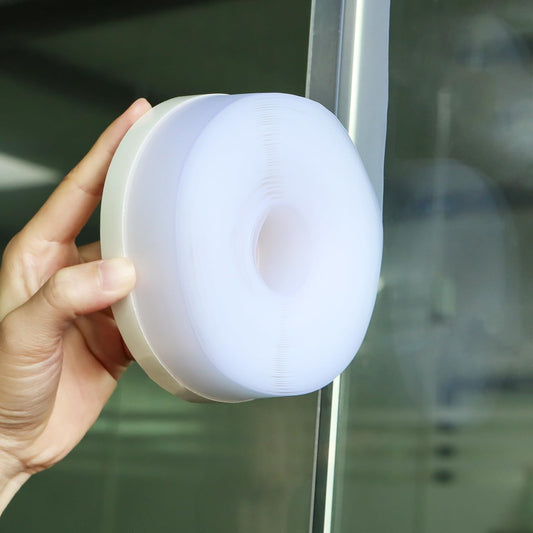 FOURGUN Silicone Weather Stripping Seal Door Tape 45 MM * 33FT Insulates Soundproofs Perfect for Door Frames Windows Bathroom Shower Glass Gaps Blocks Cold Air Rain