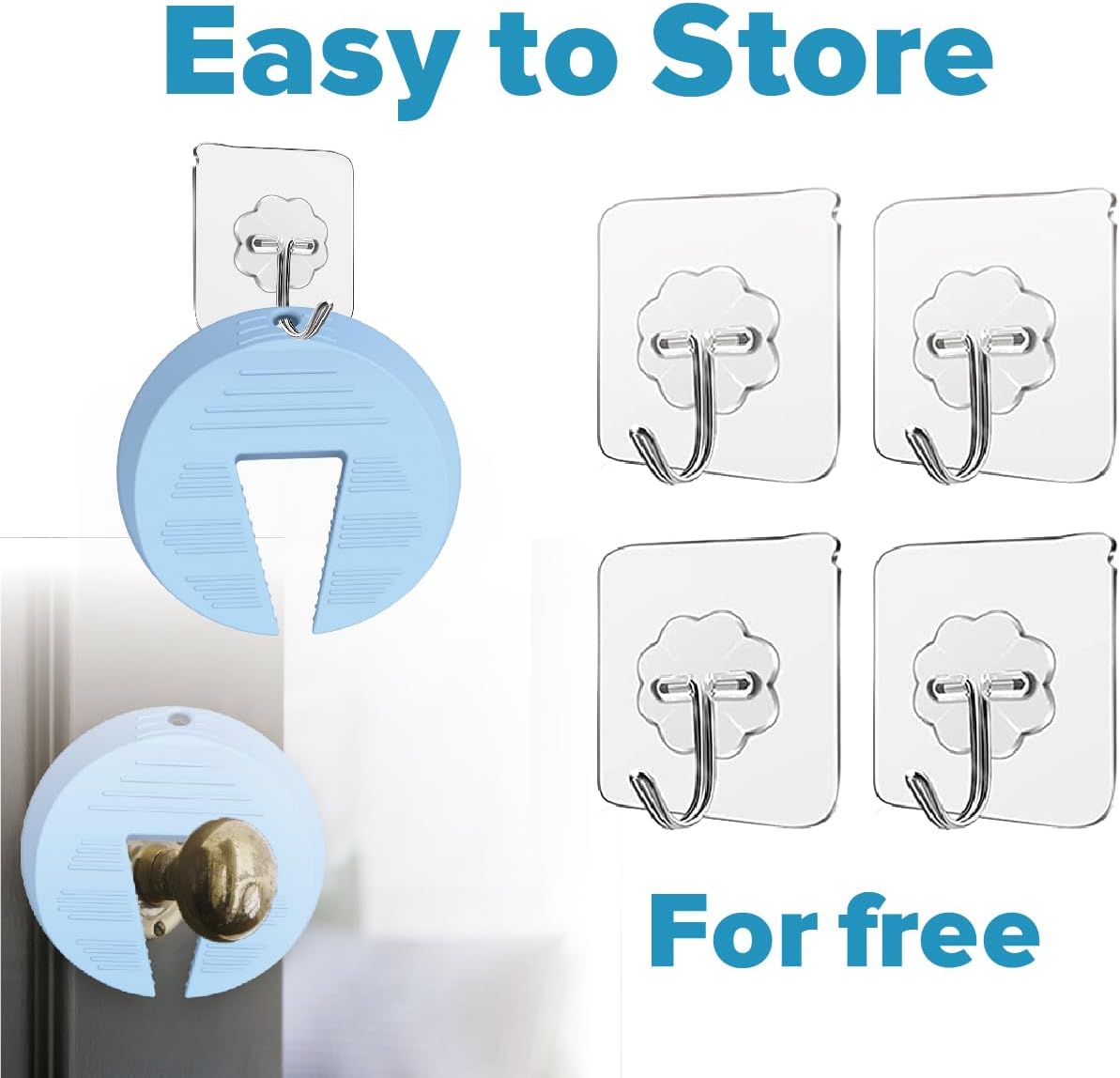 Door Pinch Guard and Stopper, Durable Silicone Finger Pinch Guard, Prevents Injuries, Slamming Doors, Kids Safety, 2 Packs Blue Upgraded