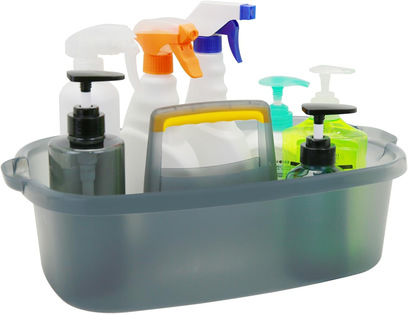 Multi-Purpose Cleaning Caddy with Handle, Shower Caddy Organizer/Storage Basket/Totes Portable for Bathroom Supplies, Cleaning Products, Under Sink Tool (Translucent Gray, 1 Pack)