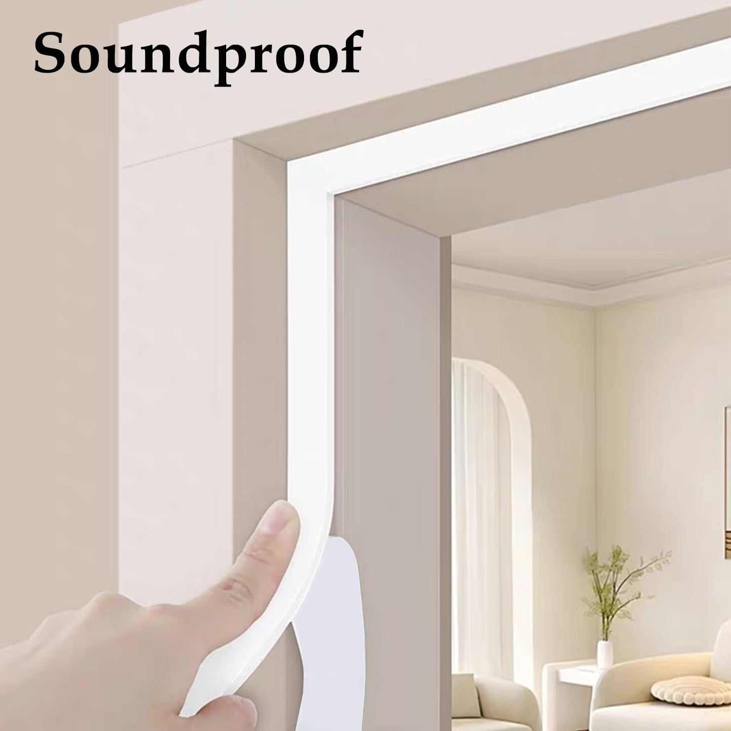 Weather Stripping Door Seal White,1Inch Wide X 1/4 Inch Thick,Air Conditioner Window Seal,Self Adhesive Foam Tape High Density Foam Sealing Strip,Door Soundproof Foam Tape Roll,2 Rolls Total 32.8Ft