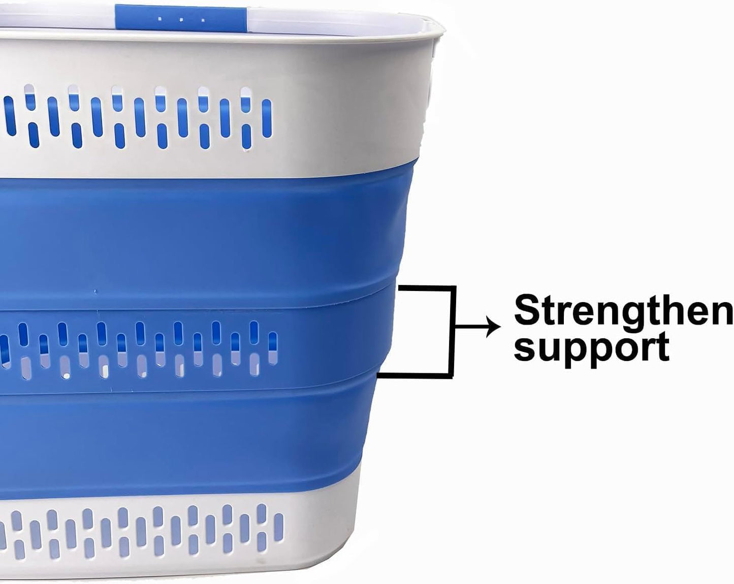 SAMMART 40L (10.5 Gallon) Collapsible Plastic Laundry Basket with Handles - Foldable Pop Up Storage Container/Organizer - Portable Laundry Hamper - Space Saving (1, Grey/Little Boy Blue)