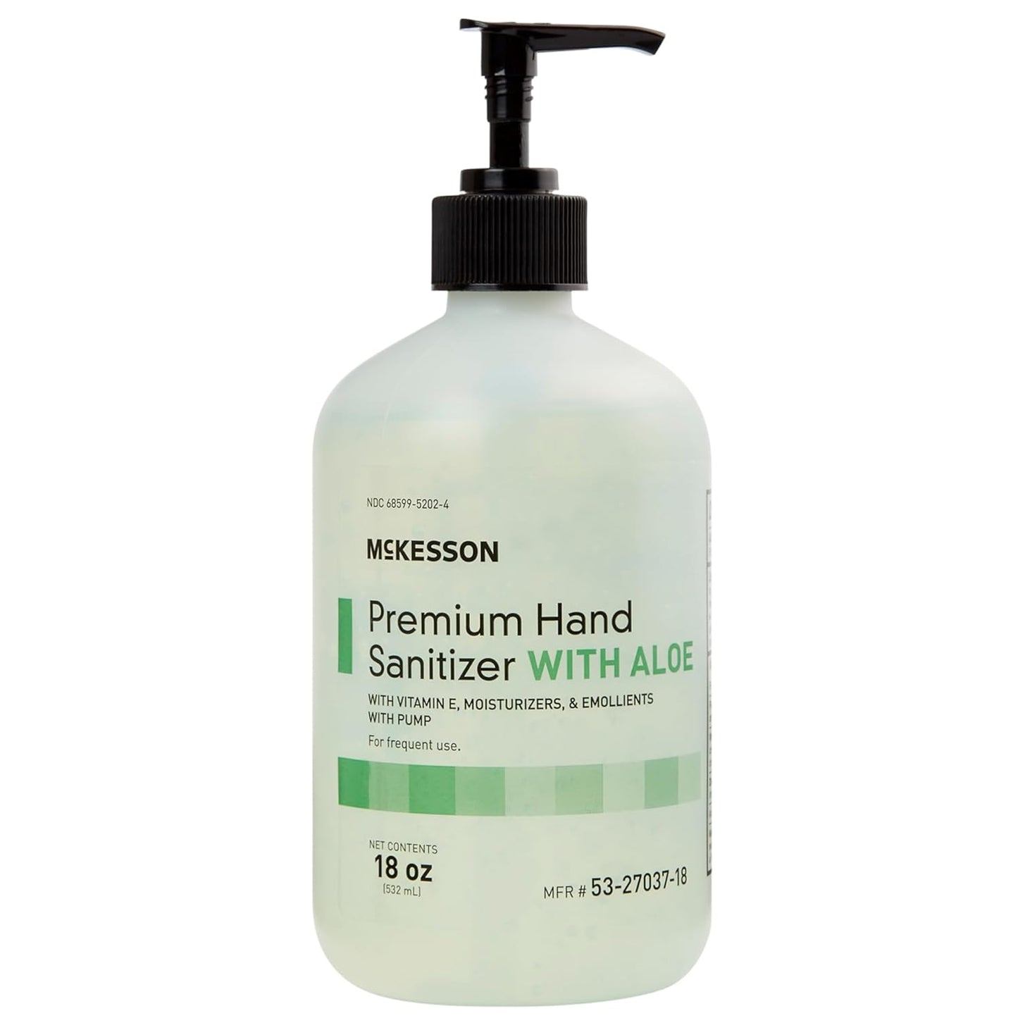 McKesson Hand Sanitizer with Aloe, 18 oz Pump Bottle – 70% Ethyl Alcohol, Spring Water Scent, No-Rinse Gel with Vitamin E and Moisturizers, Medical-Grade Sanitizer