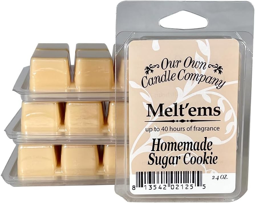 Our Own Candle Company Premium Wax Melt, Homemade Sugar Cookie Scent, 6 Cubes, 2.4 oz (4 Pack)