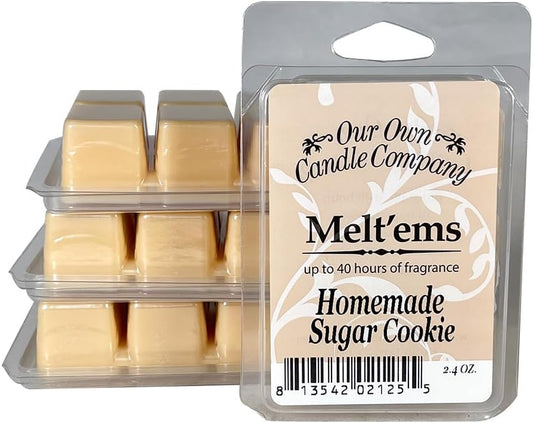 Our Own Candle Company Premium Wax Melt, Homemade Sugar Cookie Scent, 6 Cubes, 2.4 oz (4 Pack)