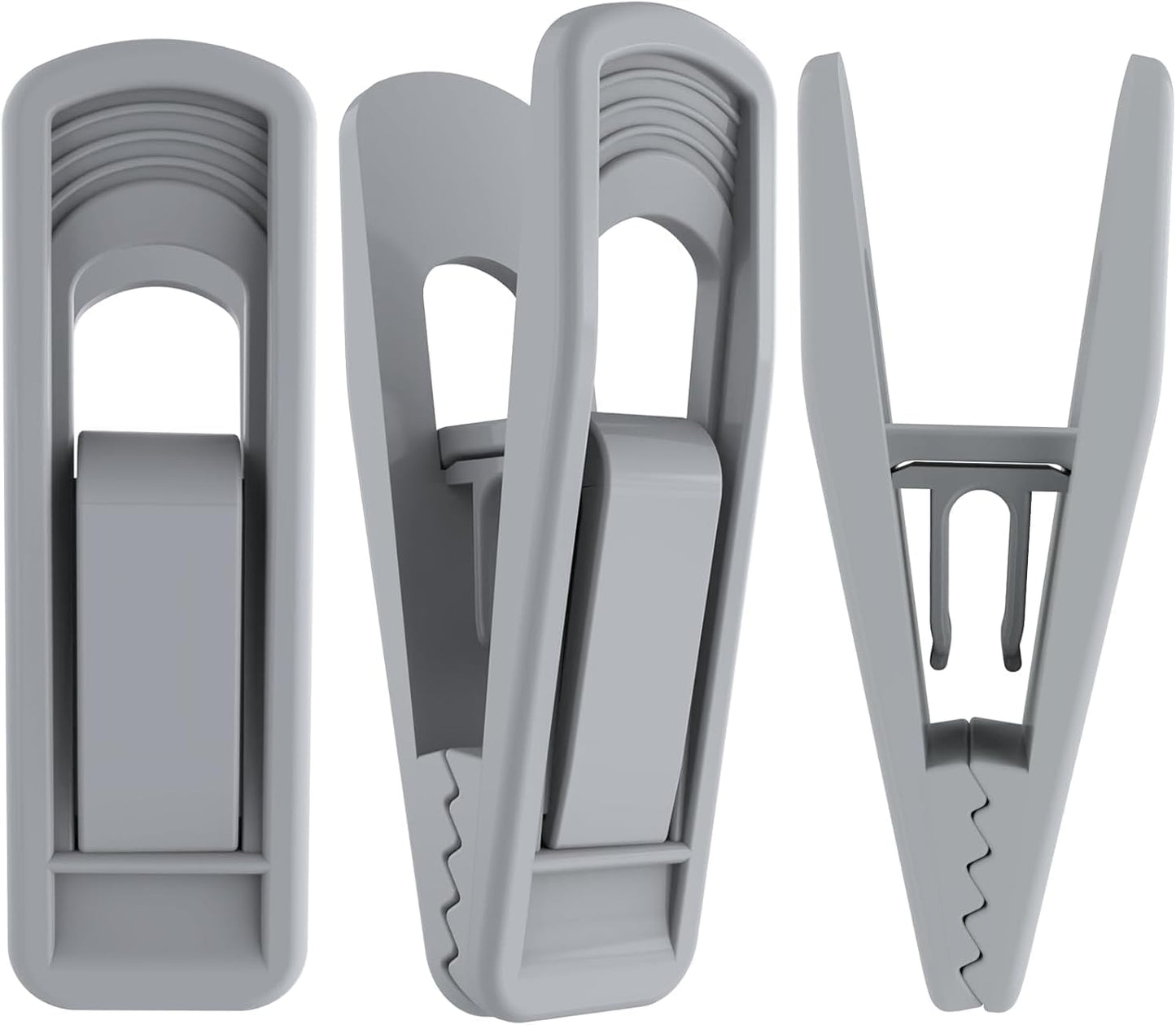 Hanger Clips Perfect for Velvet Hangers (Grey, 20 PCS), Strong Plastic Clips Pant Skirt Hanger Clips for Grey Flocking Felt Hangers