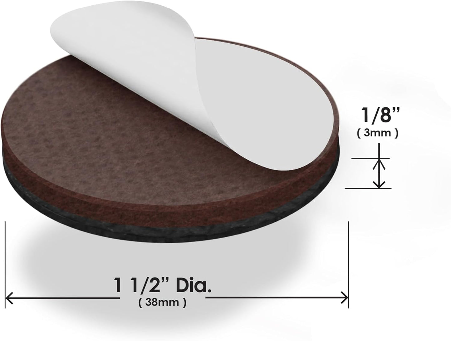 Slipstick GorillaPads CB149 Non-Slip Furniture Pads/Rubber Grippers (Set of 8) Self-Adhesive Furniture Feet Floor Protectors, 1-1/2 inch Round, Black