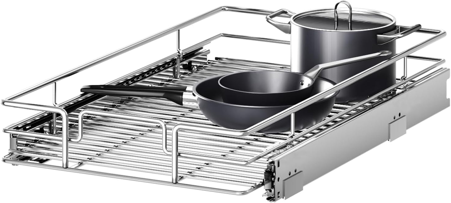 Pull Out Cabinet Organizer 10½" W x 21½" D, Heavy Duty Cabinet Pull Out Shelves, Slide Out Drawers Organization for Kitchen Cabinets Bathroom