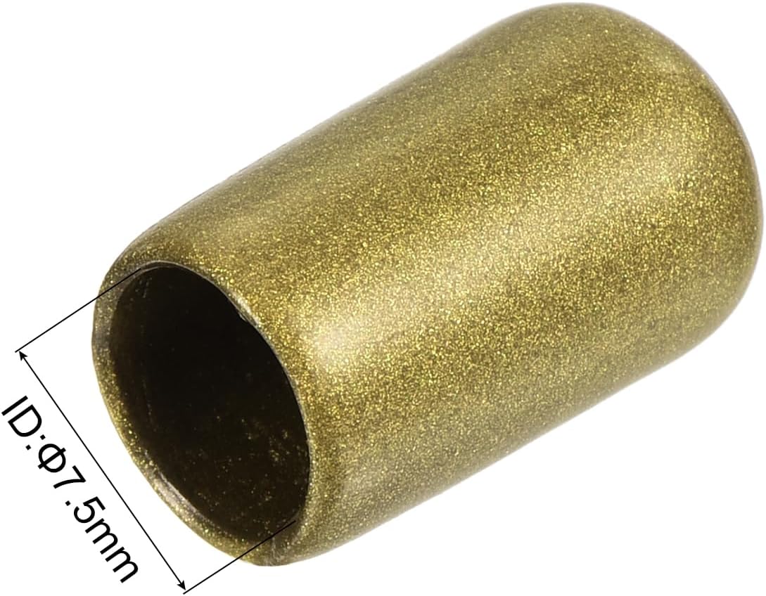 uxcell 20pcs Rubber End Caps 7.5mm ID Vinyl Round Tube Bolt Cap Cover Thread Protectors Gold