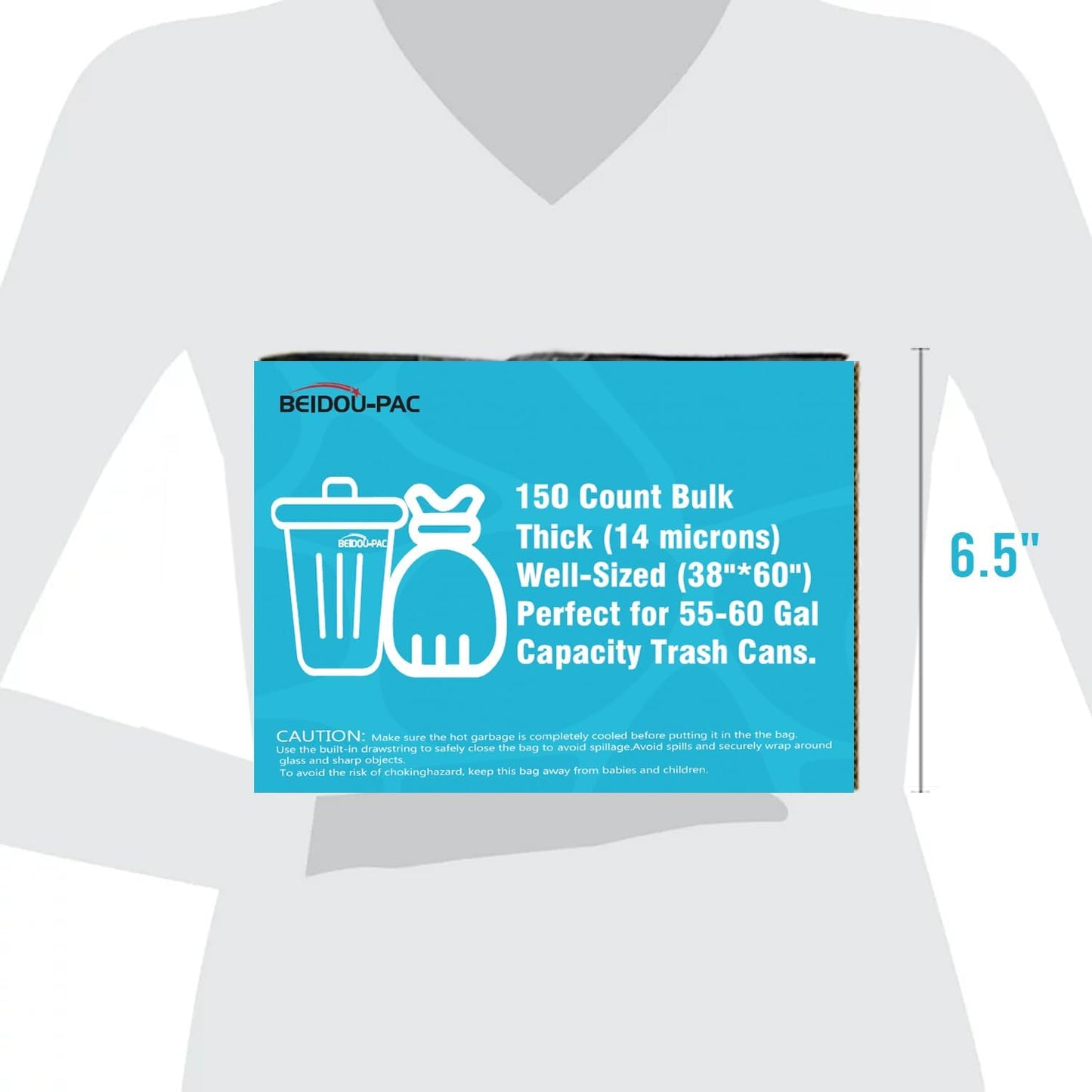 55-60 Gallon Trash Bags, 150 Count Bulk, Heavy Duty Clear Plastic Recycling Garbage Bags, Multi-purpose Can Liners for Business Home Commercial, Industrial Contractors, Storage, Outdoor