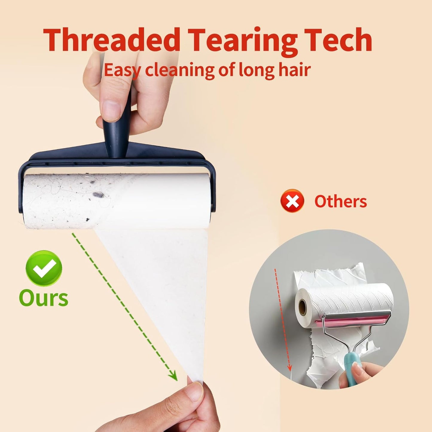 Floor Lint Rollers for Pet Hair Extra Sticky Mop，9.84in with 51.2in Long Handle Large Lint Remover Roller for Carpet Cleaner Cars, Clothing, and Pet Hair Picker from Floors