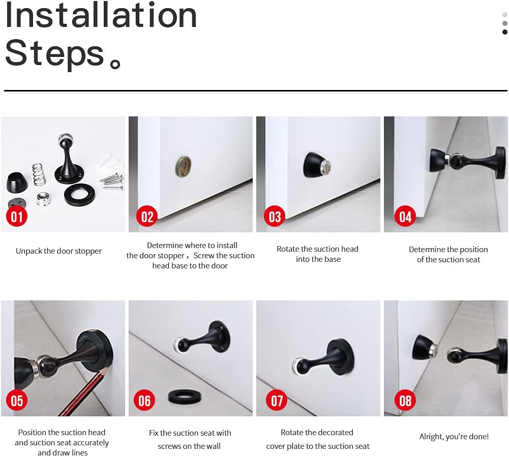 Door Stopper 1 Pack Magnetic Door Stops, Zinc Alloy Antique Brass Door Catch Door Holder Wall Floor Mounted, Metal Soft-Catch