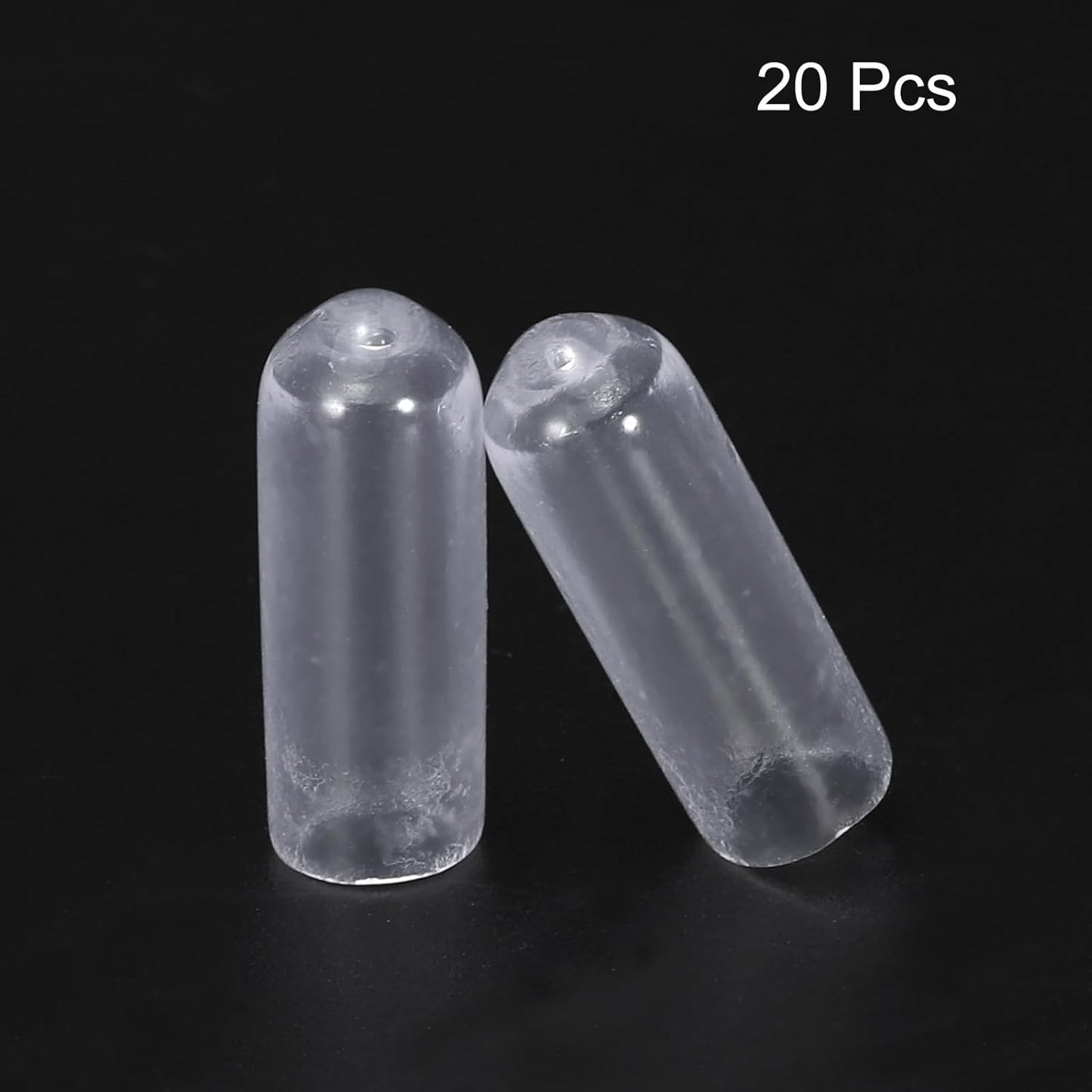 uxcell 20pcs Rubber End Caps 5mm(3/16") ID Vinyl PVC Round Tube Bolt Cap Cover Screw Thread Protectors Clear