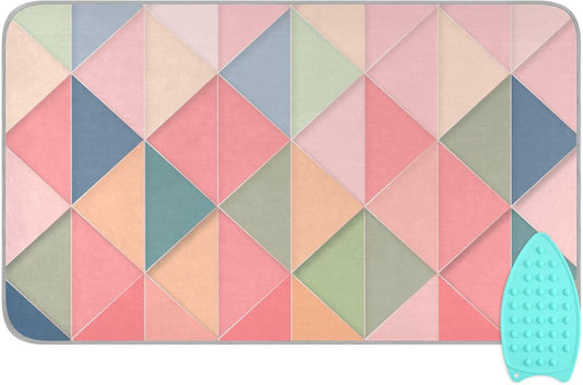 Ironing Mat for Table top Portable Ironing Pad Blanket for Washer Dryer Countertop Travel Pink