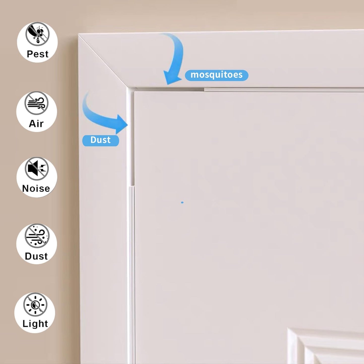 Weather Stripping Door Seal White,1Inch Wide X 1/4 Inch Thick,Air Conditioner Window Seal,Self Adhesive Foam Tape High Density Foam Sealing Strip,Door Soundproof Foam Tape Roll,2 Rolls Total 32.8Ft