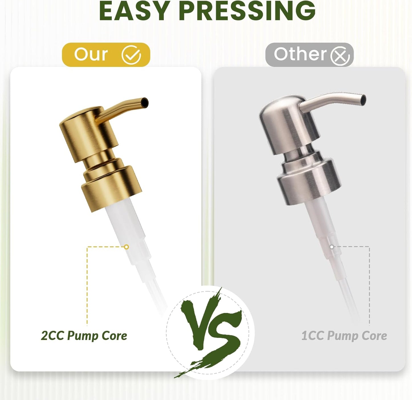 AmazerBath Soap Dispenser, 2 Pack Glass Soap Dispenser with Pump Stainless Steel, 17 Oz Clear Gold Hand Soap Dispensers for Bathroom and Kitchen