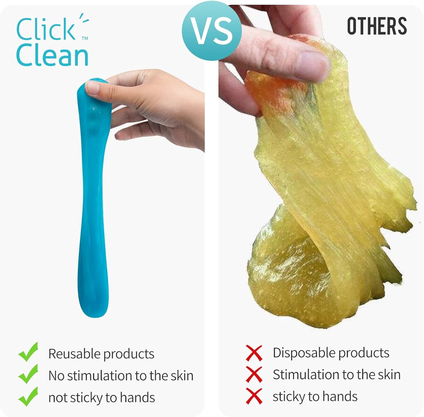 CLICK CLEAN Keyboard Cleaning Gel, 7oz Universal Cleaning Gel for Keyboards Electronics Dust Cleaner for Car, Laptop, Air Vents