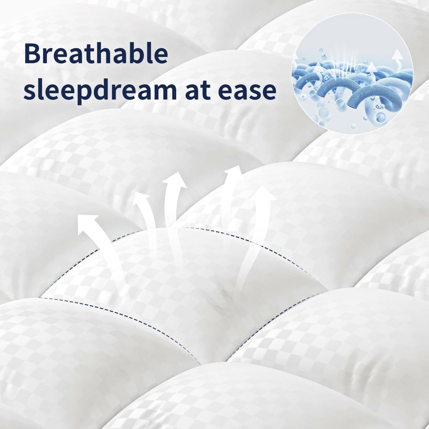 Mattress Topper Twin XL Mattress Pad Cover Mattress Protector with 8-21 Inch Deep Pocket Overfilled Down Alternative Filling