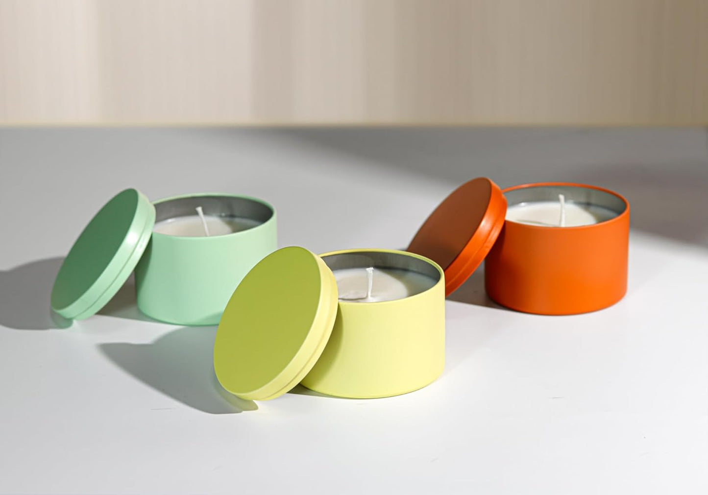 Aroparc Candle Tins 8oz with Lids, 24 Pack Seamless Candle Containers for Candle Making Supplies Empty Candle Jars - Orange