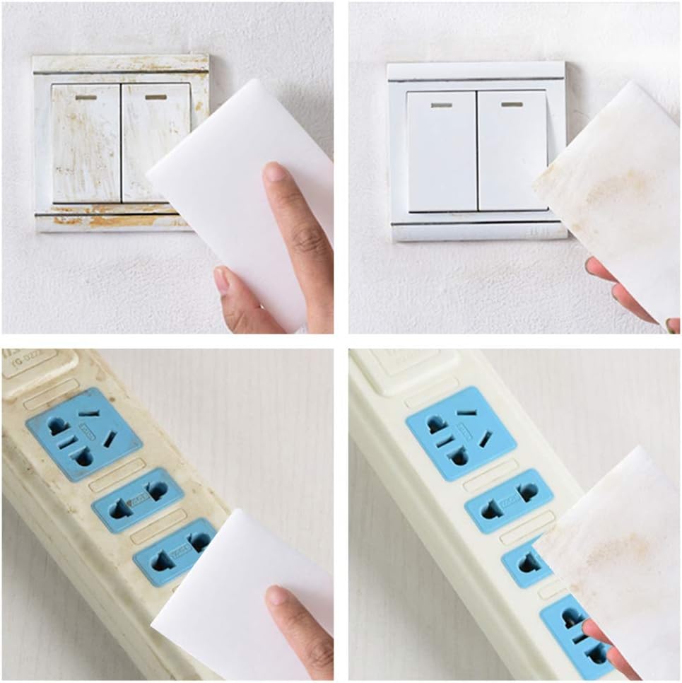 100 Pack Magic Sponge Eraser Extra Thick and Long Lasting Melamine Cleaning Sponges in Bulk - Multi Surface Power Scrubber Foam Cleaning Pads - Bathtub, Floor, Baseboard, Bathroom, Wall Cleaner