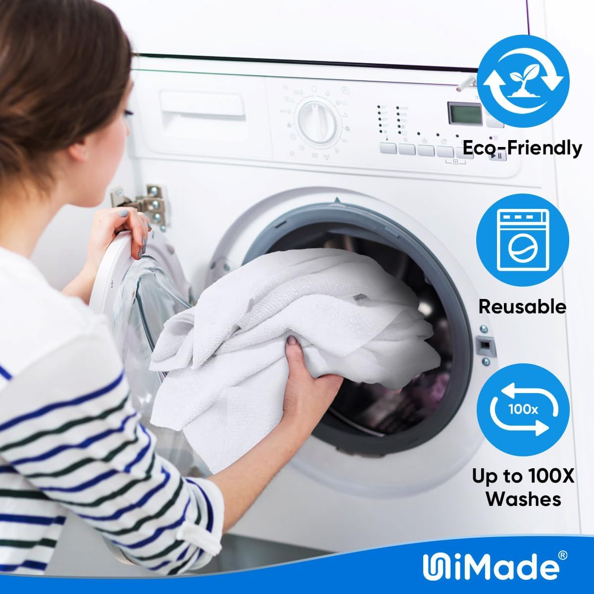 Shop Towels Rags, 150 Pack Reusable Shop Rags Bulk Microfiber Cleaning Cloth Lint Free Cleaning Towels for Car Kitchen Automotive Bar Mechanic Restaurant Garage, 11.5"x 11.5", White