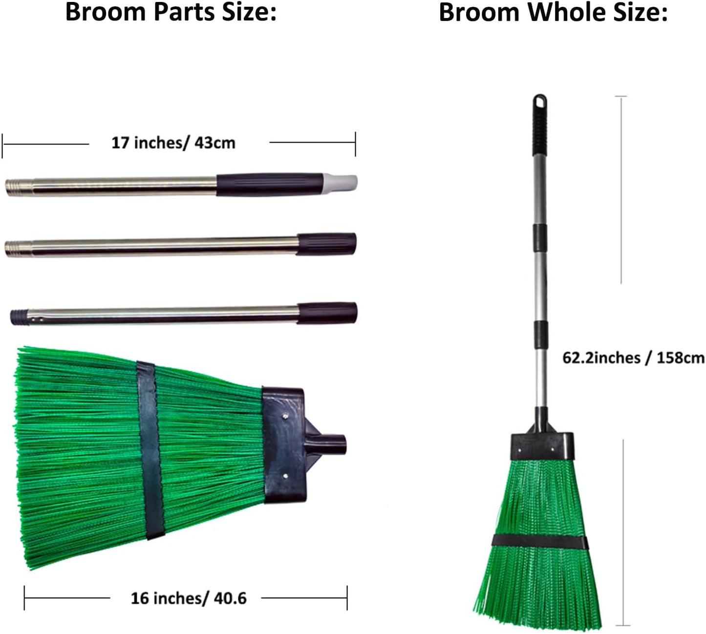 Courtyard Broom-Heavy Duty Broom Long Handle Outdoor Commercial Angle Broom for Courtyard Ourdoor Travel Camping