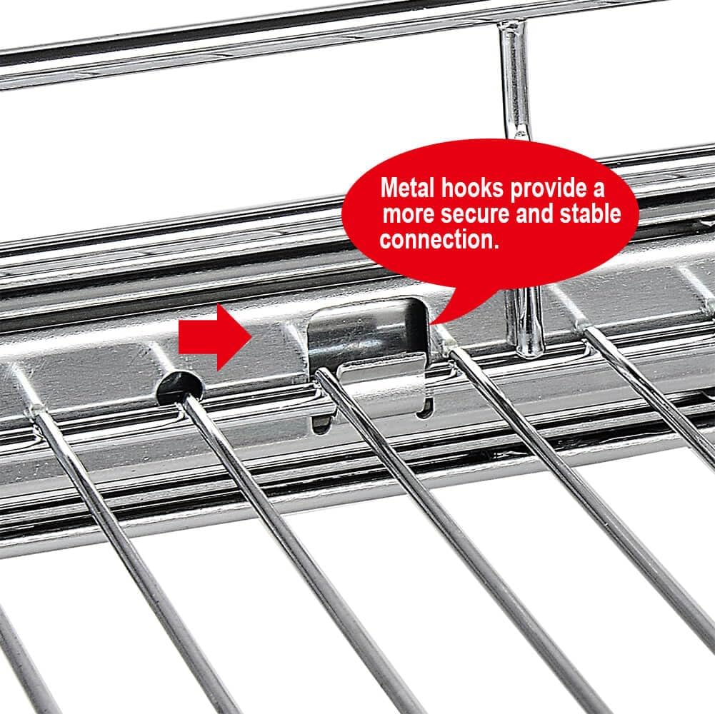 OCG 2 Tier Pull Out Cabinet Organizer (14" W x 21" D), Pull Out Drawers for Kitchen Cabinets, Pull Out Shelves for Base Cabinet Organization in Kitchen Bathroom Pantry, Chrome Finish