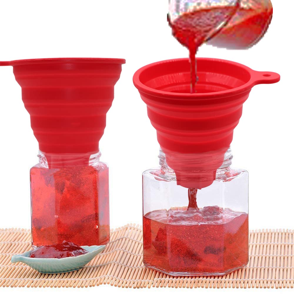 KongNai Silicone Collapsible Wide Mouth Funnel for Jars, Foldable Large Canning Funnel for Wide Mouth Jar, Food Grade Silicone Transferring Tool for Liquid Oil Jam Solid Seasoning Bean