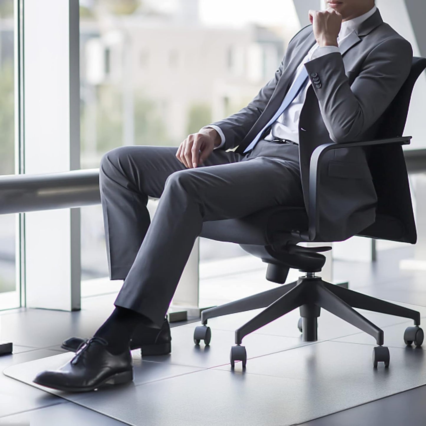 Kuyal Office Chair Mat for Hardwood Floor, 36'' x 48'' Rectangle Transparent Desk Thick Durable Chair Mat for Rolling Chairs, Easy Glide, Floor-Protector